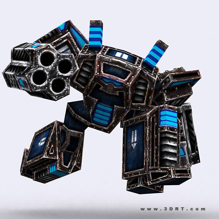 3DRT - Warbots Mechanoids Low-poly 3D model_10