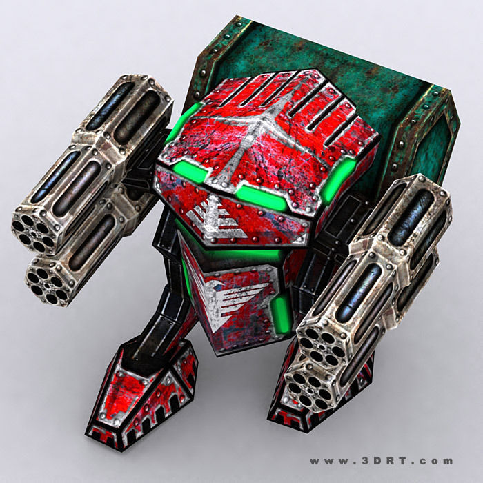3DRT - Warbots Mechanoids Low-poly 3D model_11