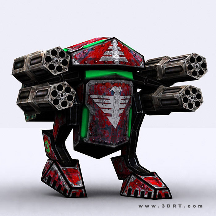 3DRT - Warbots Mechanoids Low-poly 3D model_15