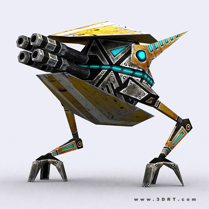 3DRT - Warbots Mechanoids Low-poly 3D model_3