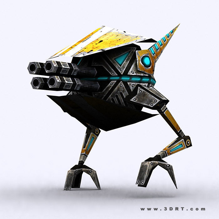 3DRT - Warbots Mechanoids Low-poly 3D model_26