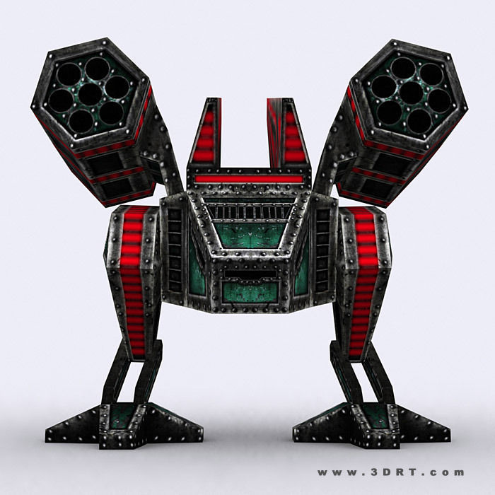 3DRT - Warbots Mechanoids Low-poly 3D model_22