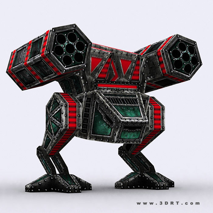 3DRT - Warbots Mechanoids Low-poly 3D model_21