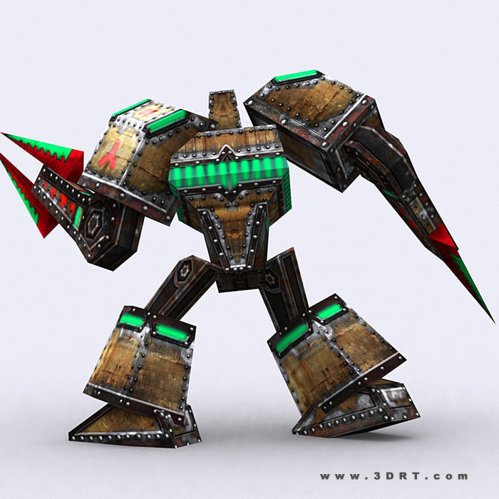 3DRT - Warbots Mechanoids Low-poly 3D model_18