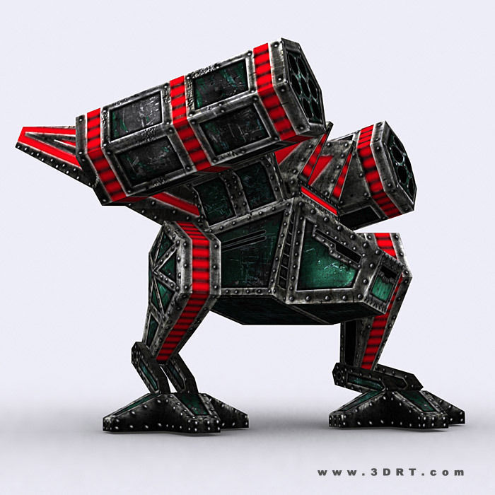 3DRT - Warbots Mechanoids Low-poly 3D model_23