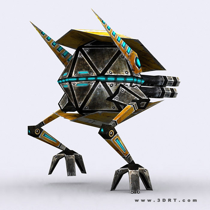 3DRT - Warbots Mechanoids Low-poly 3D model_29