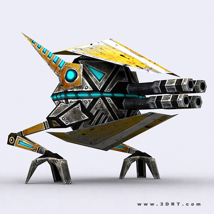 3DRT - Warbots Mechanoids Low-poly 3D model_28