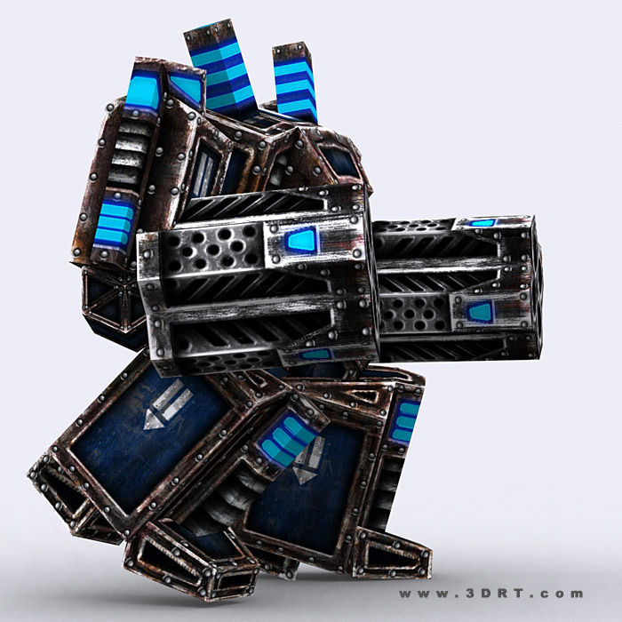3DRT - Warbots Mechanoids Low-poly 3D model_7