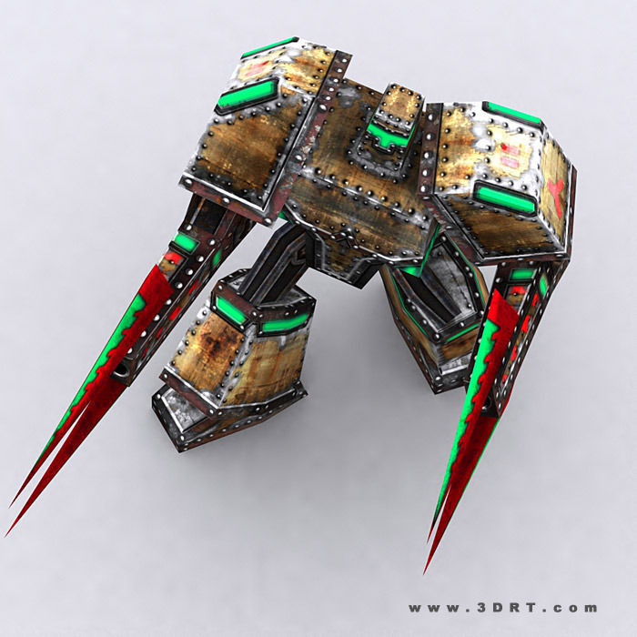 3DRT - Warbots Mechanoids Low-poly 3D model_17
