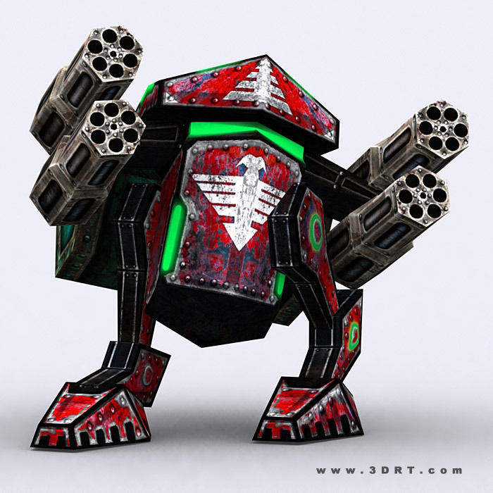 3DRT - Warbots Mechanoids Low-poly 3D model_2