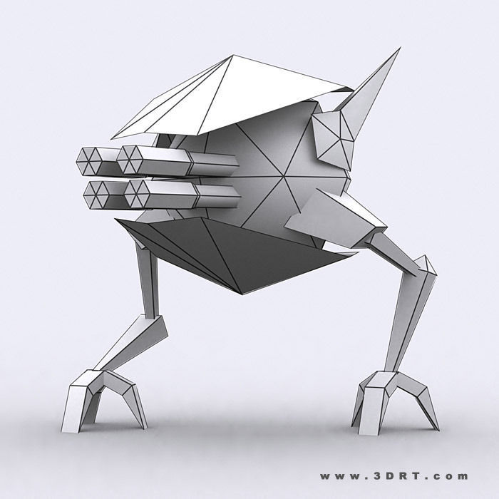 3DRT - Warbots Mechanoids Low-poly 3D model_30