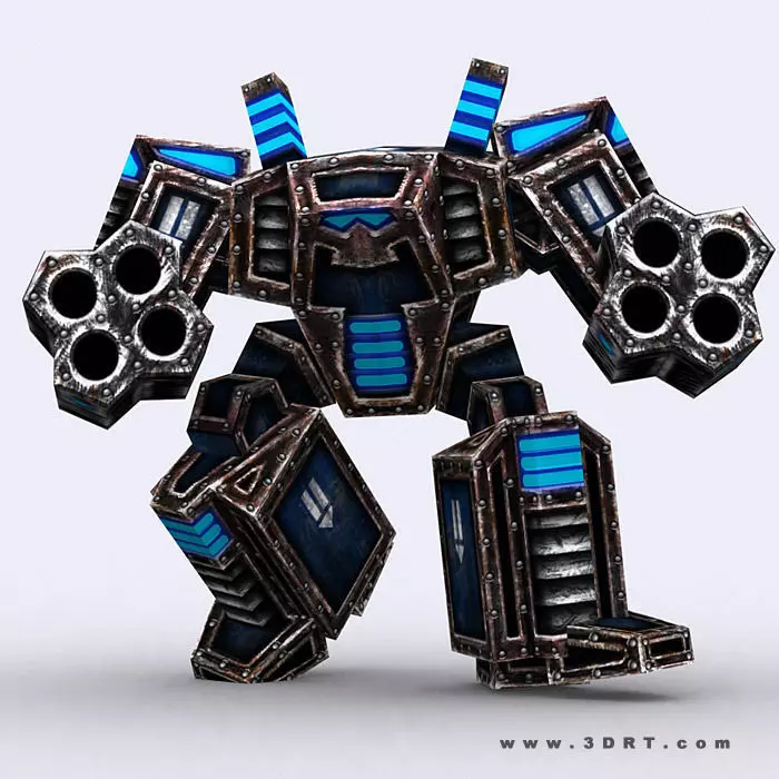 3DRT - Warbots Mechanoids Low-poly 3D model_0