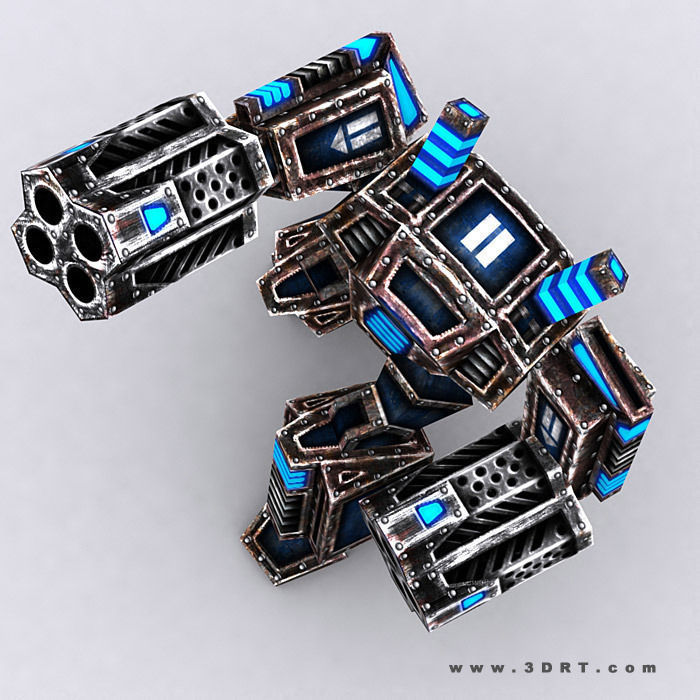 3DRT - Warbots Mechanoids Low-poly 3D model_9