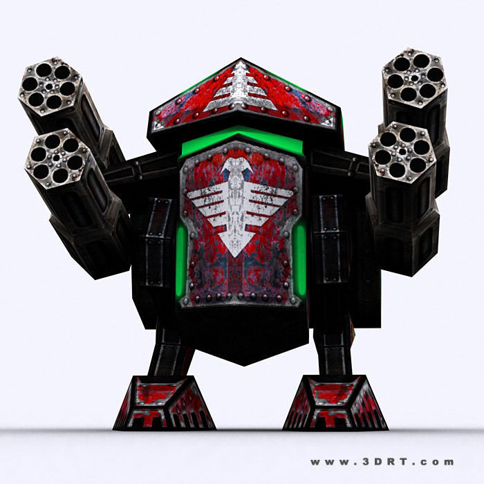 3DRT - Warbots Mechanoids Low-poly 3D model_14