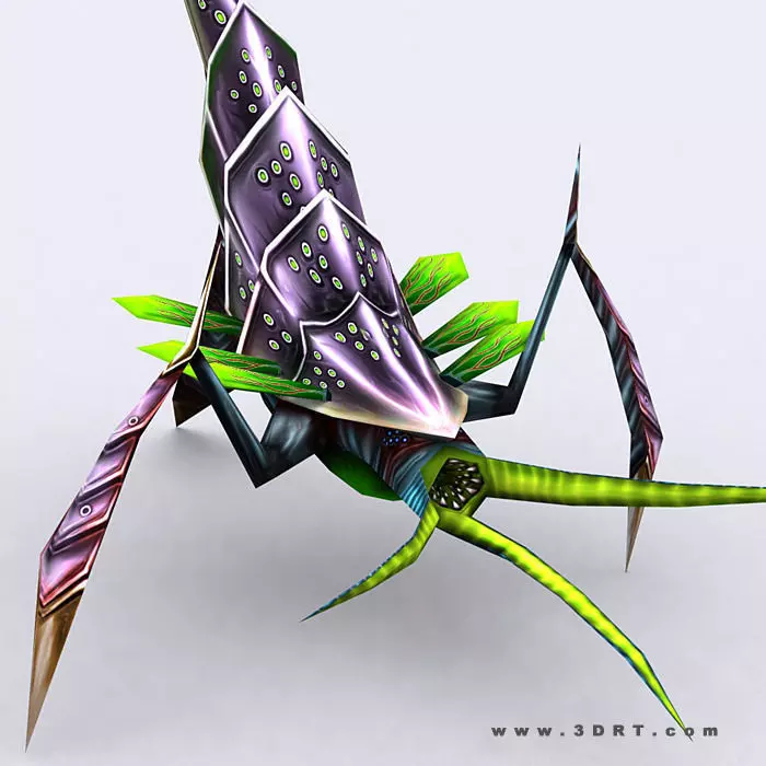 3DRT - Insectoids Monsters Low-poly 3D model_0