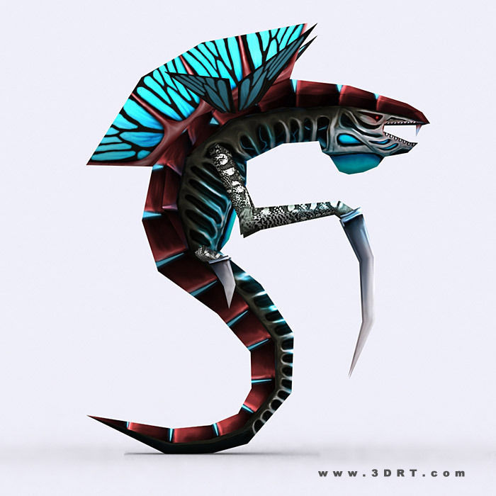 3DRT - Insectoids Monsters Low-poly 3D model_12