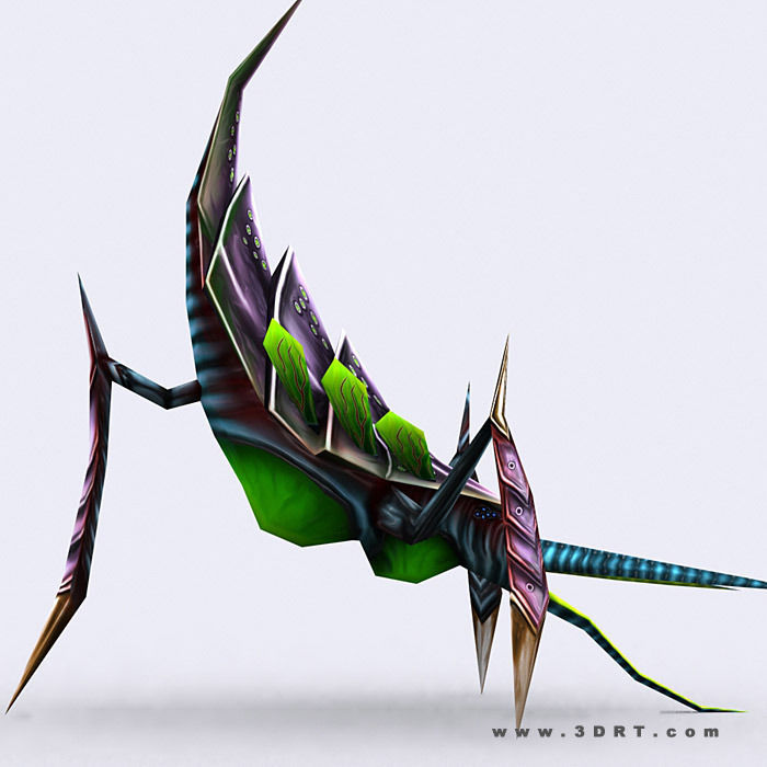 3DRT - Insectoids Monsters Low-poly 3D model_8