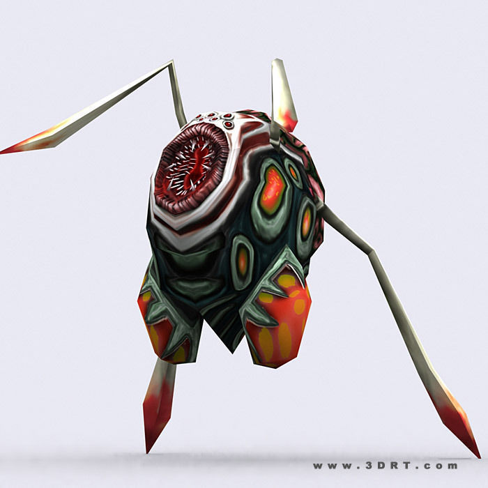 3DRT - Insectoids Monsters Low-poly 3D model_14