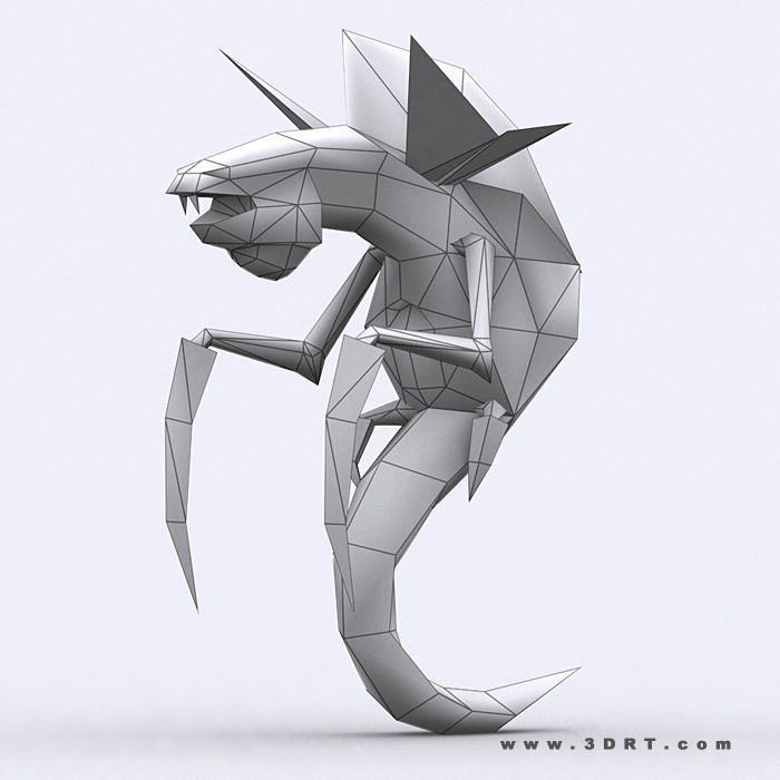 3DRT - Insectoids Monsters Low-poly 3D model_13