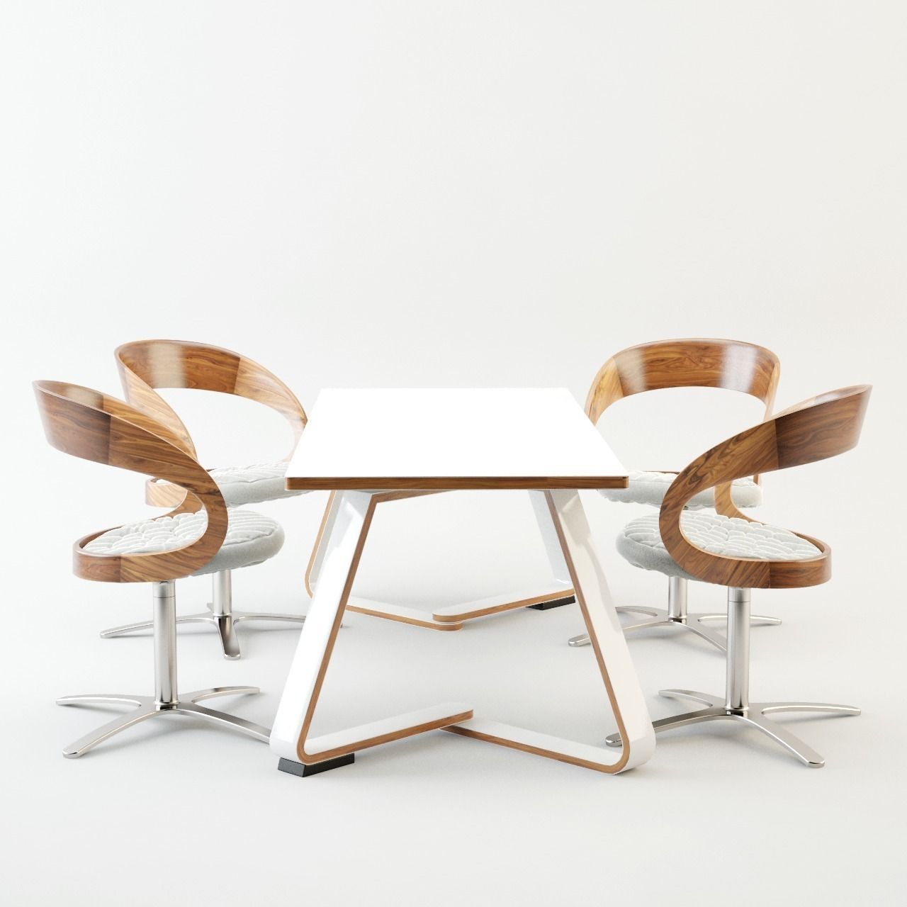  Dining Table Set 3D model_2
