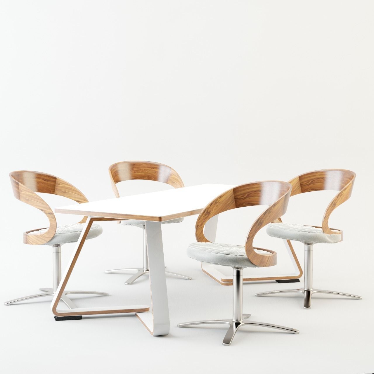  Dining Table Set 3D model_1