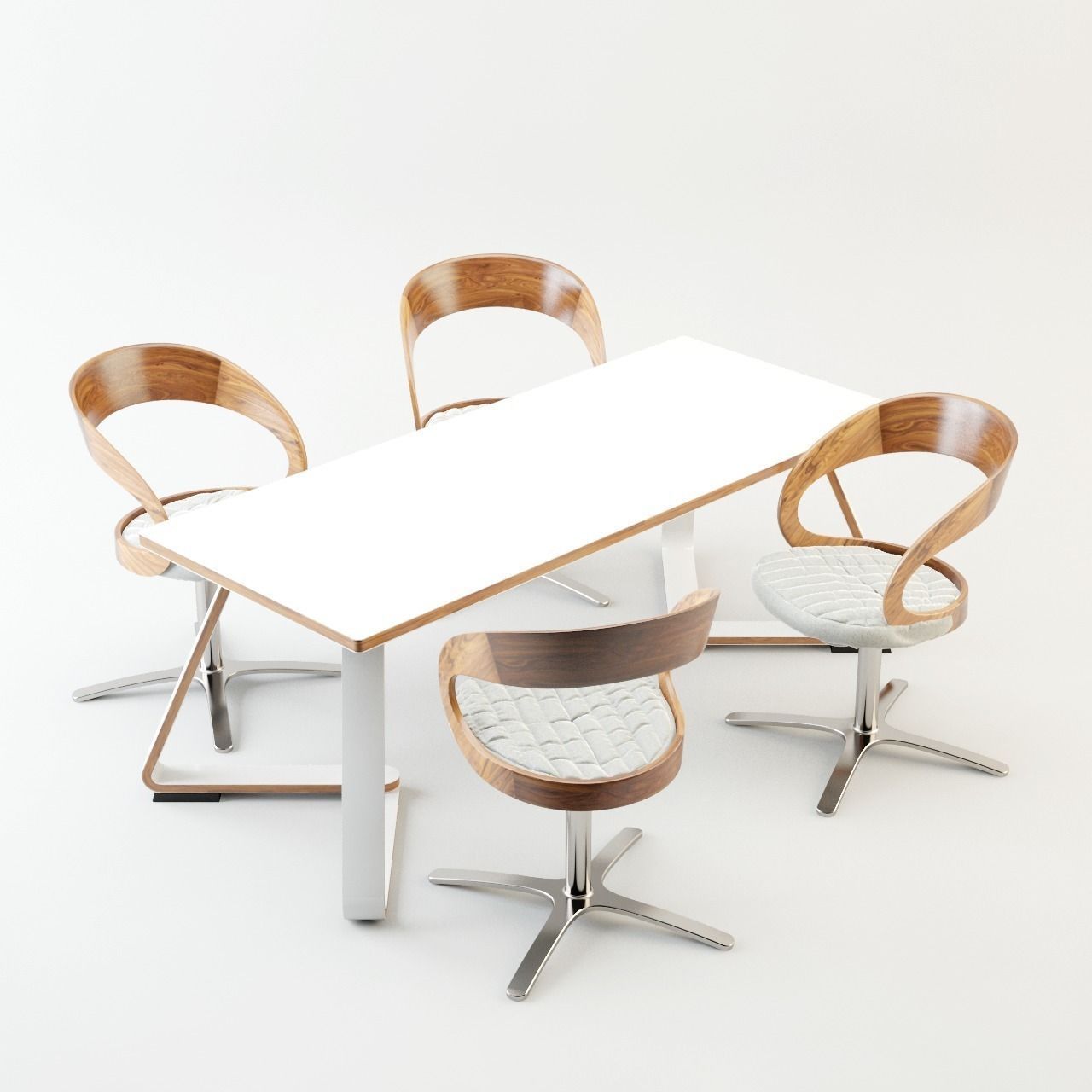  Dining Table Set 3D model_0