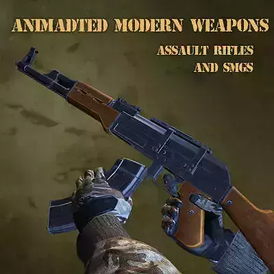 Animated Modern Weapons and Arms SMGs and Assaults with SFX 3D model