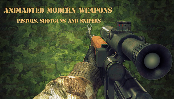 Animated Modern Weapons and Arms Pistols Shotguns and Snipers... 3D model_13