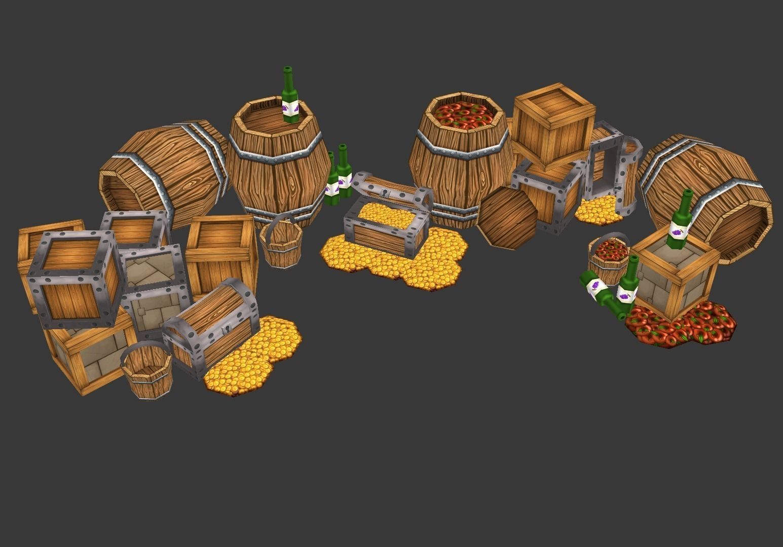 Cartoon Props Pack 3D model_0