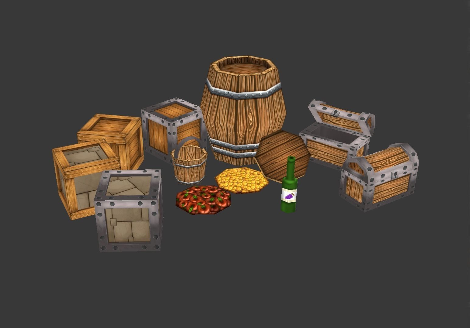 Cartoon Props Pack 3D model_6