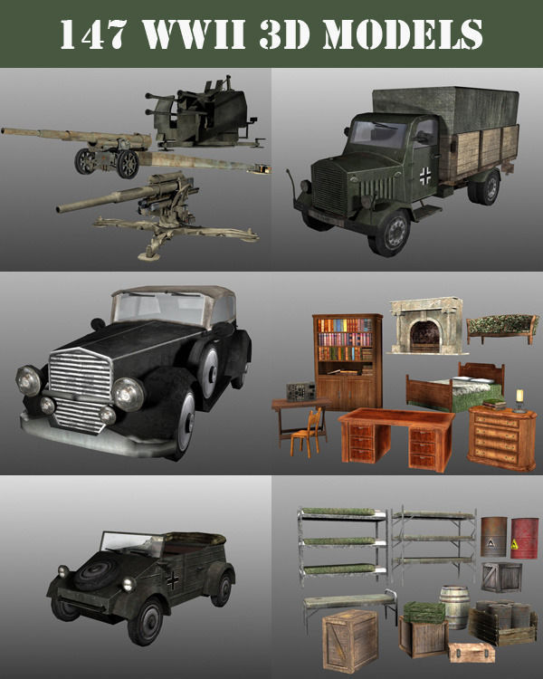 WWII model pack 3D model_6