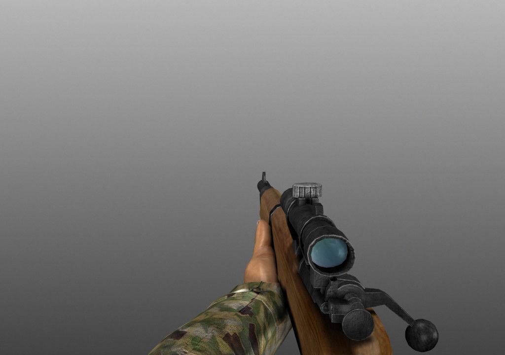 WWII Animated Weapons and Arms 3D model_11