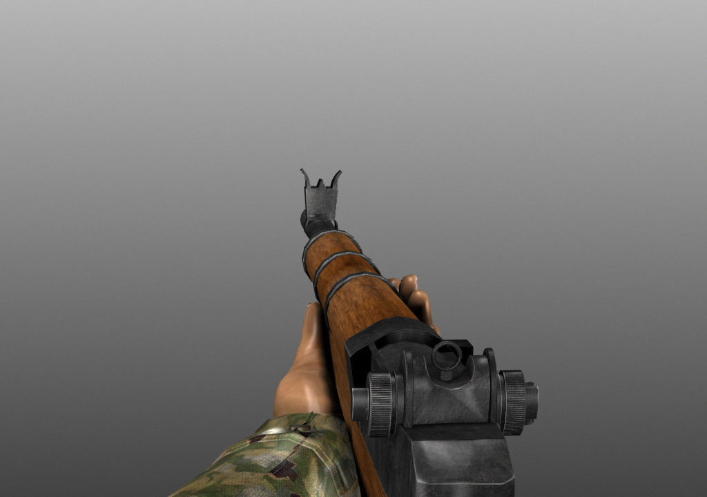 WWII Animated Weapons and Arms 3D model_12