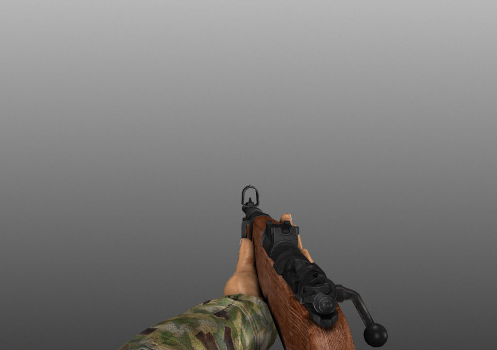 WWII Animated Weapons and Arms 3D model_2