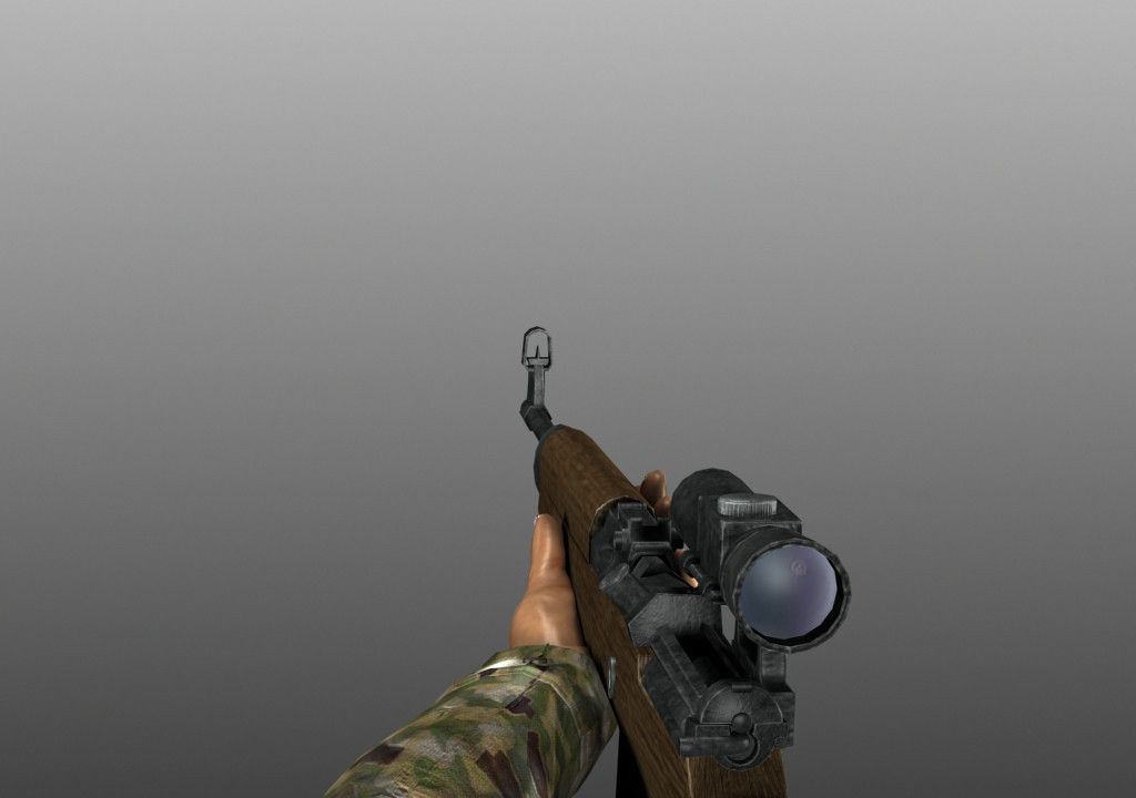 WWII Animated Weapons and Arms 3D model_4