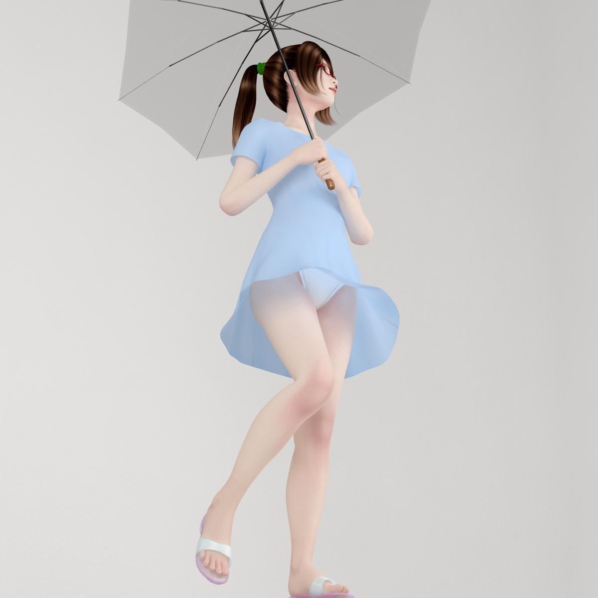 Natsumi dress pose 01 3D model_1