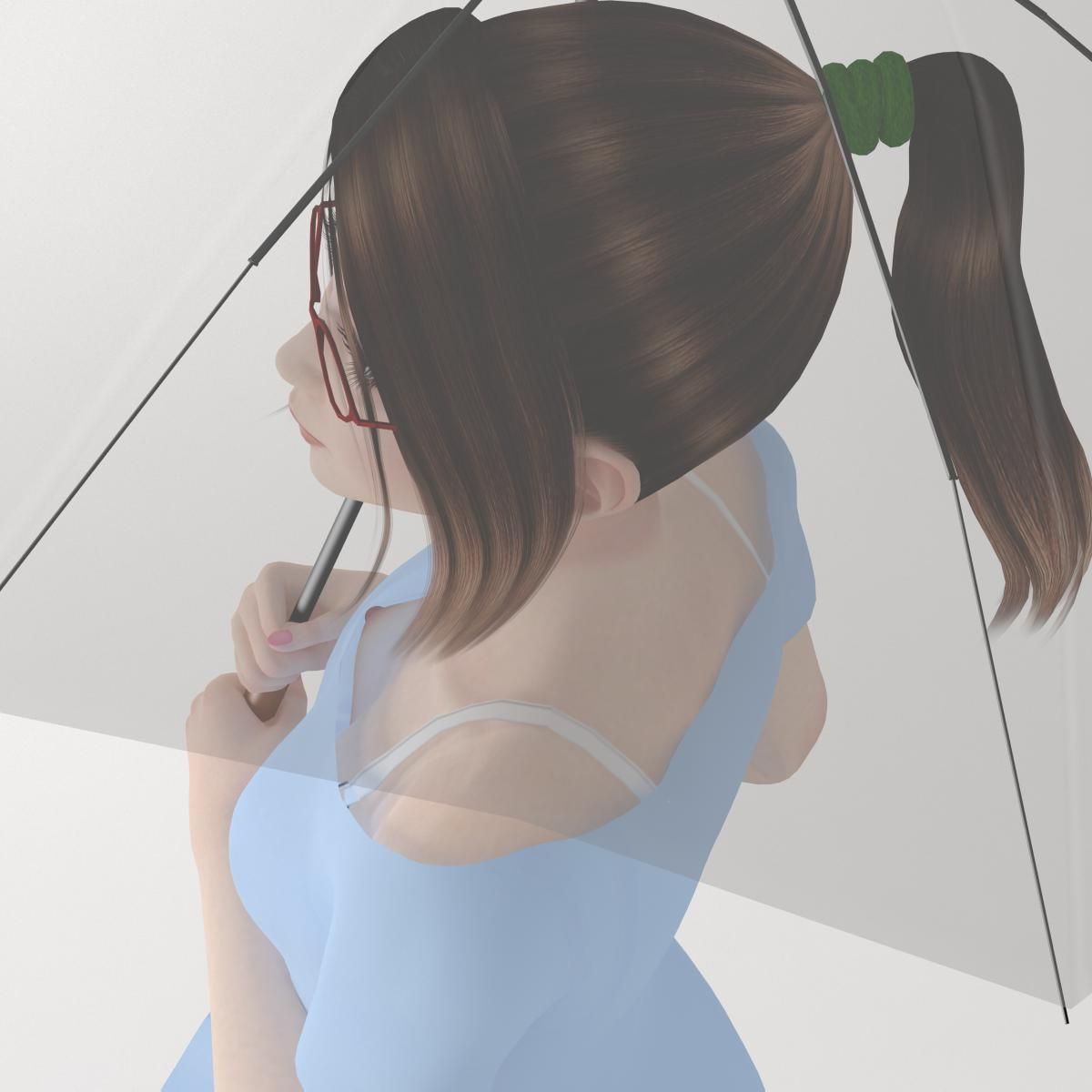 Natsumi dress pose 01 3D model_2