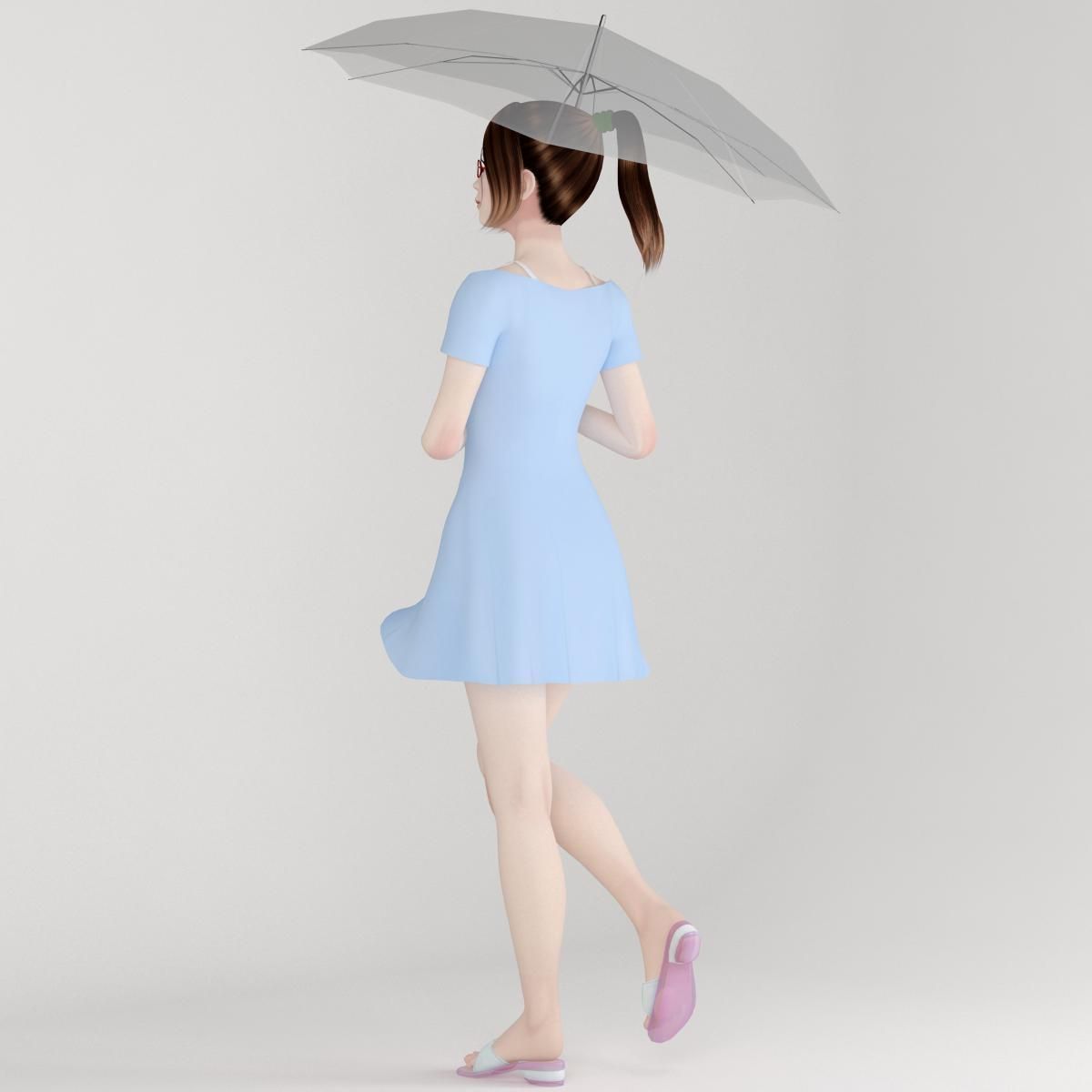 Natsumi dress pose 01 3D model_10