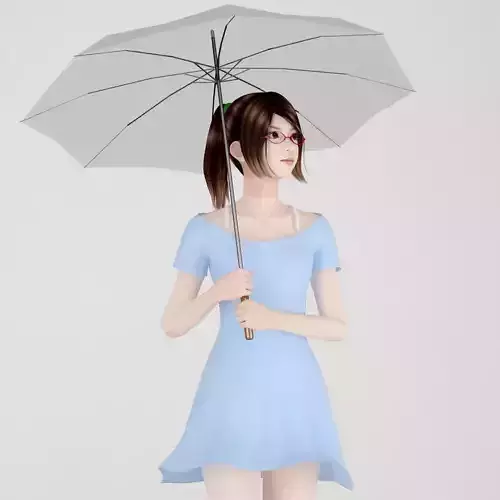Natsumi dress pose 01 3D model