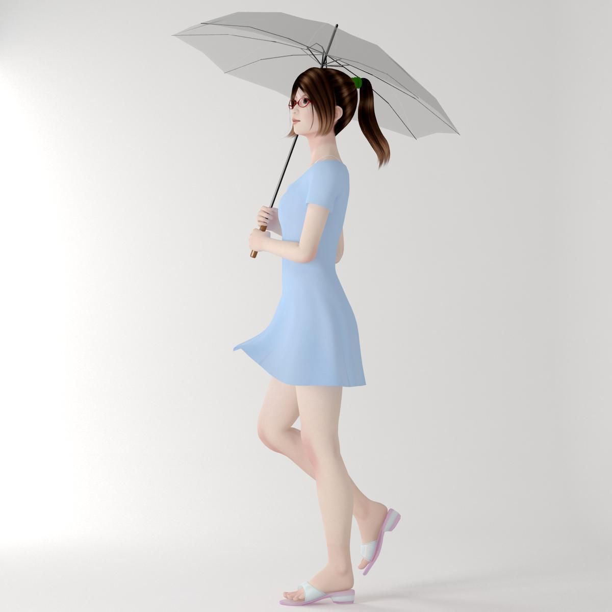 Natsumi dress pose 01 3D model_7