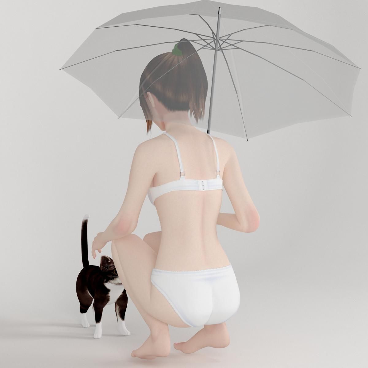 Natsumi dress pose 02 3D model_10