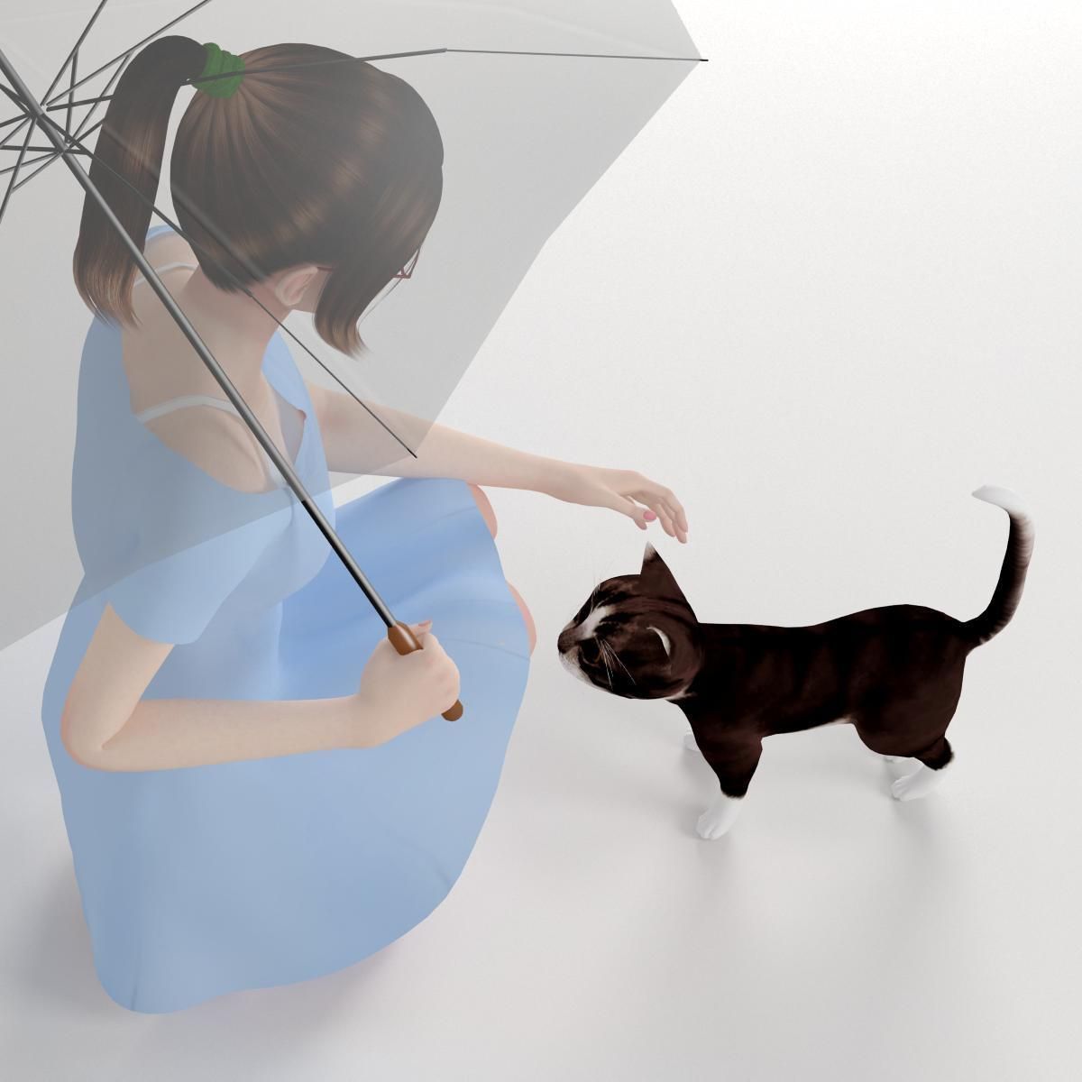 Natsumi dress pose 02 3D model_2