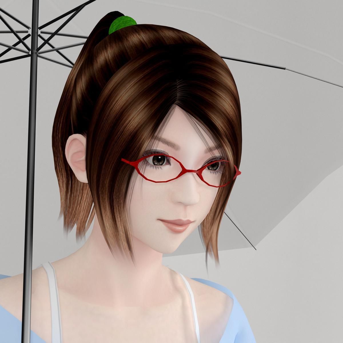 Natsumi dress pose 02 3D model_1