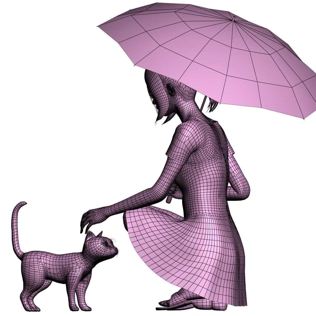 Natsumi dress pose 02 3D model_14