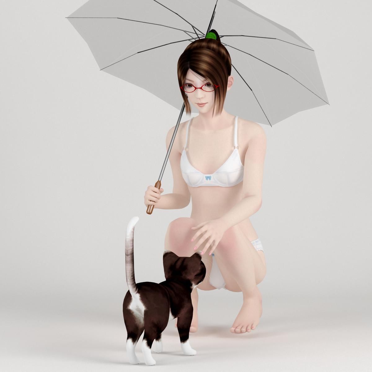 Natsumi dress pose 02 3D model_4