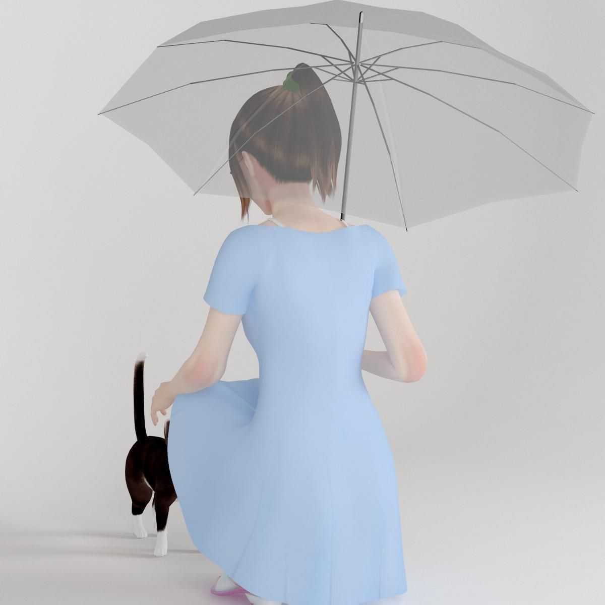 Natsumi dress pose 02 3D model_9