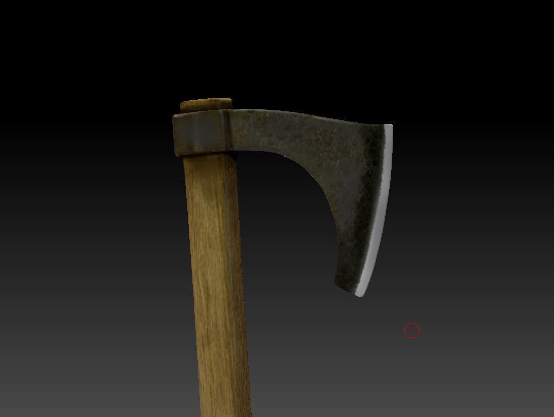 Low poly battle axe Low-poly 3D model_2