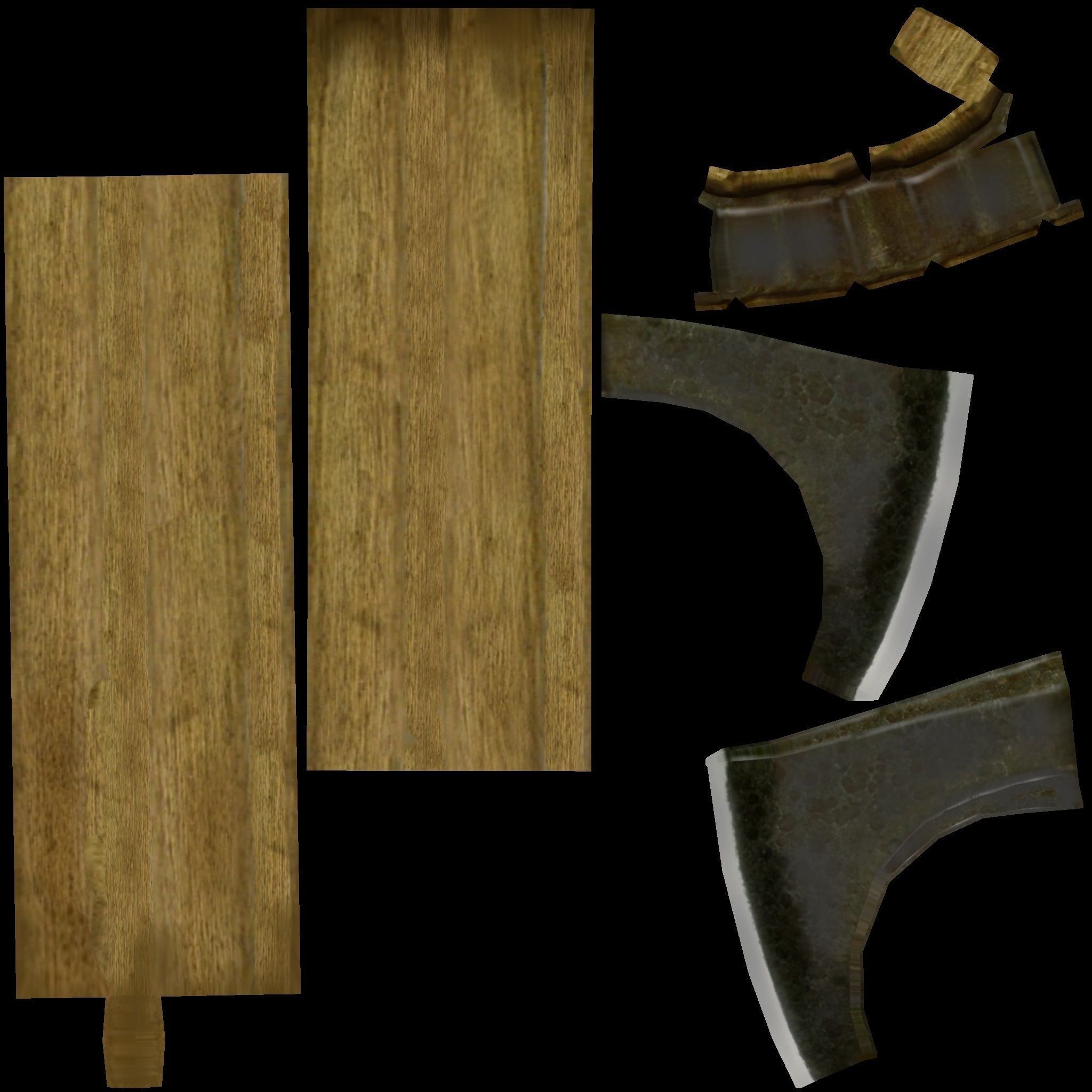 Low poly battle axe Low-poly 3D model_4