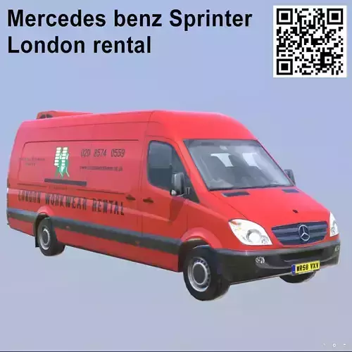 Mercedes benz Sprinter London rental Extra long Low-poly 3D model