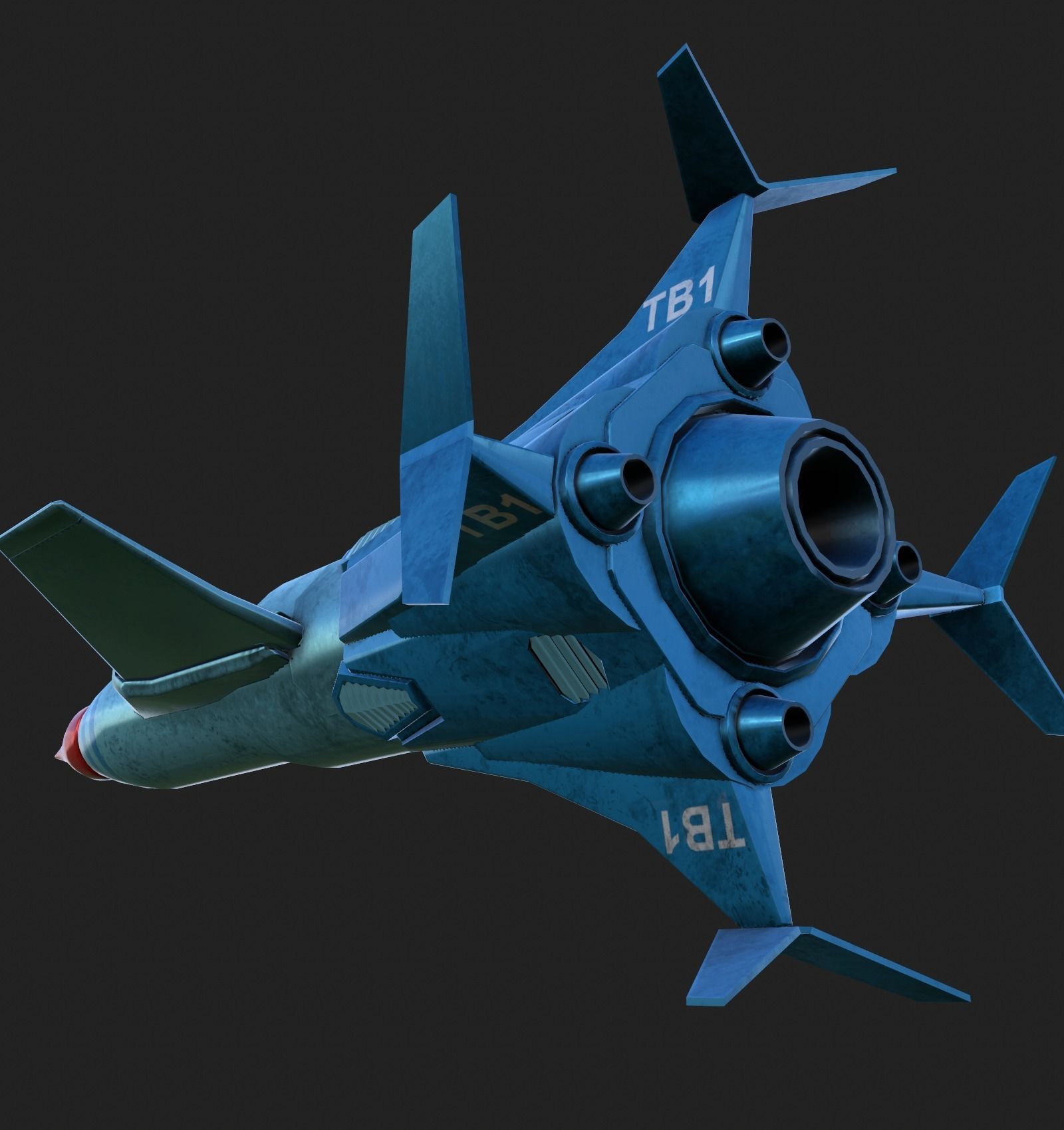 Thunderbird fighter jet Low-poly 3D model_0